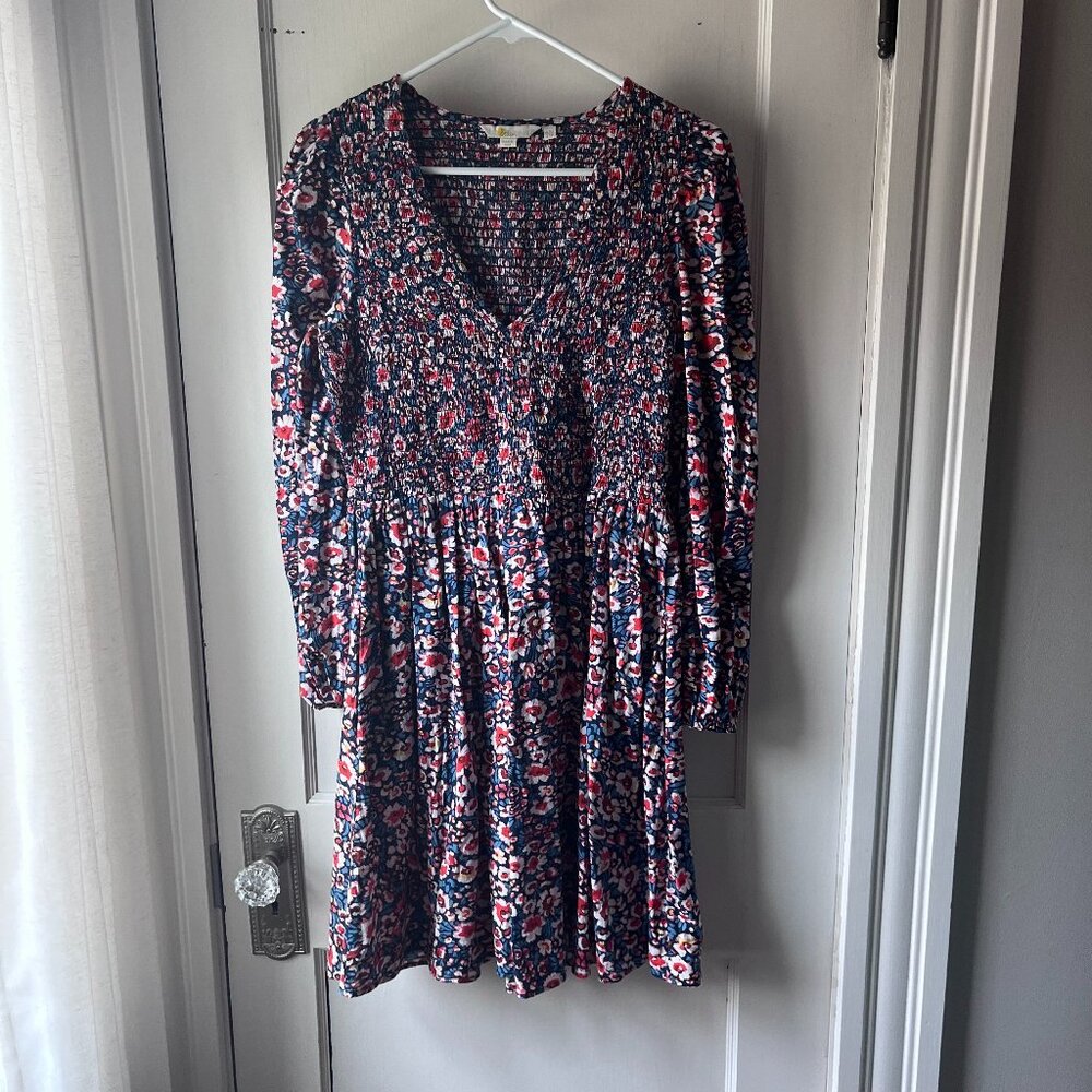 Boden Smocked Floral Mini Dress